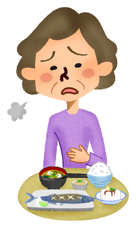 Senior woman with no appetite | Free Clipart Illustrations - Japaclip
