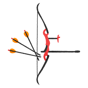 Archery bow and arrows 
