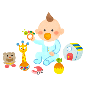 Bebé con juguetes