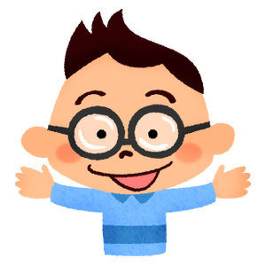 Smiling boy with glasses