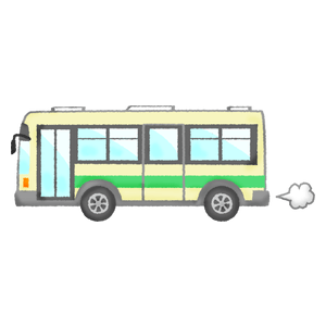 Autobús / Camión verde (en movimiento)