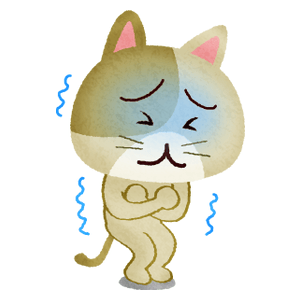 Gato temblando de frío