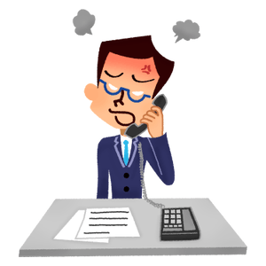 Angry businessman talking on the phone