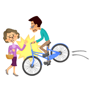 Colisión entre  una peatona y una bicicleta