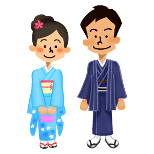 Pareja en kimono