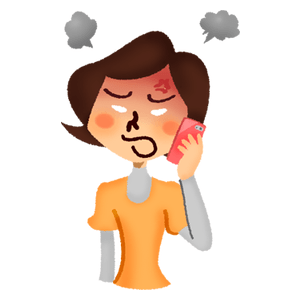 Angry woman talking on cell phone