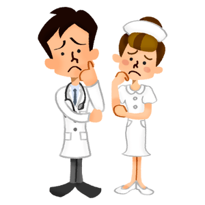 悩む医者と看護師