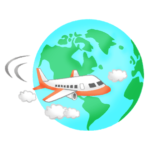 飛行機で旅をする年配の夫婦の無料イラスト フリーイラスト素材集 ジャパクリップ