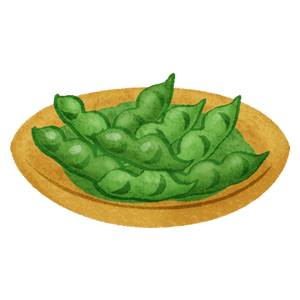 Edamame (Boiled green soybeans)