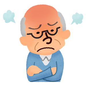 Angry elderly man
