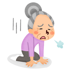Tired elderly woman