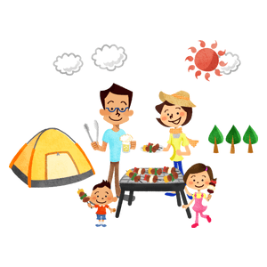 Familia que acampa