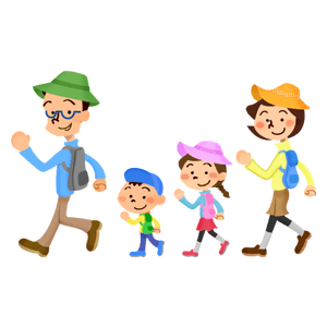 Familia que va de excursión