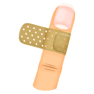 Band-aid on finger