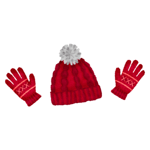 Knitted gloves and cap