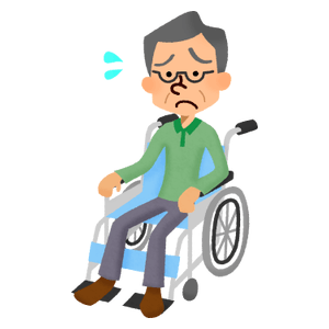 困っている車椅子の年配女性の無料イラスト フリーイラスト素材集 ジャパクリップ