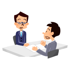 Two businessmen having a meeting