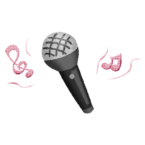 Microphone with music notes