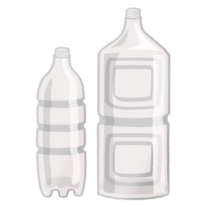 Botellas de plástico sin tapa