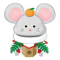 rat kagami mochi (New Year's illustration)
