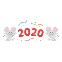 ネズミと2020年（年賀状無料イラスト）