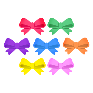 ribbon bows of various colors