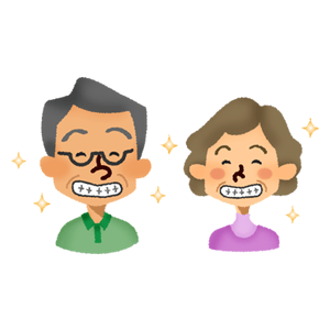 健康な歯の年配の夫婦