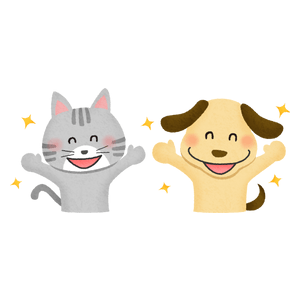 Gato y perro que sonríen
