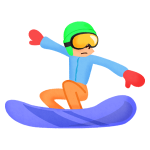 スノーボードをする男性