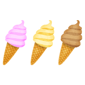 Soft serves of various flavors