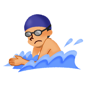 平泳ぎをする男性
