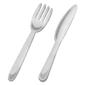 Cuchillo de mesa y tenedor