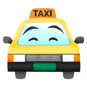 Smiling taxi character