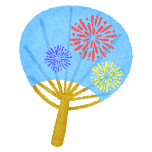 Uchiwa / Round fan (blue)