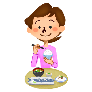 食事をする女性