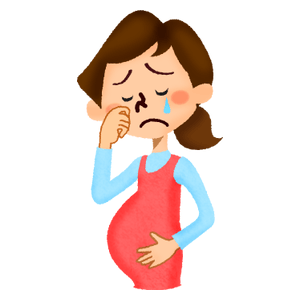 Sad pregnant woman