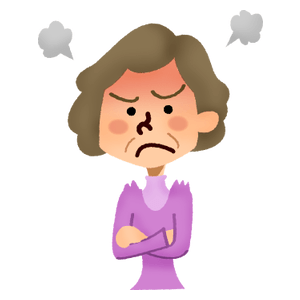 Angry senior woman
