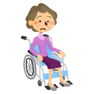 車椅子の年配女性